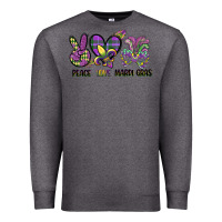 Charcoal Heather peace love mardi gras Premium Sweatshirt - CowGirlArtShop