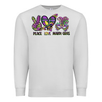 Dove Grey peace love mardi gras Premium Sweatshirt - CowGirlArtShop