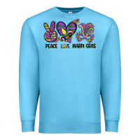 Ocean Blue peace love mardi gras Premium Sweatshirt - CowGirlArtShop