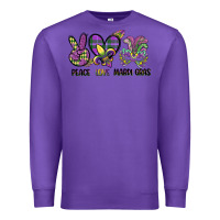 Purple peace love mardi gras Premium Sweatshirt - CowGirlArtShop