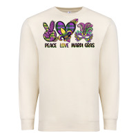 Sandshell peace love mardi gras Premium Sweatshirt - CowGirlArtShop