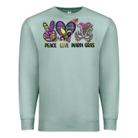 Seafoam peace love mardi gras Premium Sweatshirt - CowGirlArtShop