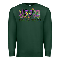 Sports Green peace love mardi gras Premium Sweatshirt - CowGirlArtShop