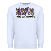 White peace love mardi gras Premium Sweatshirt - CowGirlArtShop