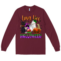Burgundy long live halloween Long Sleeve Tee - NancyCooperArtShop
