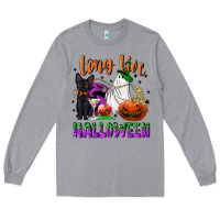 Heather Grey long live halloween Long Sleeve Tee - NancyCooperArtShop