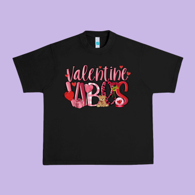 Valentine Vibes Urban Heavy Tee Designed By Maliassmallbusiness