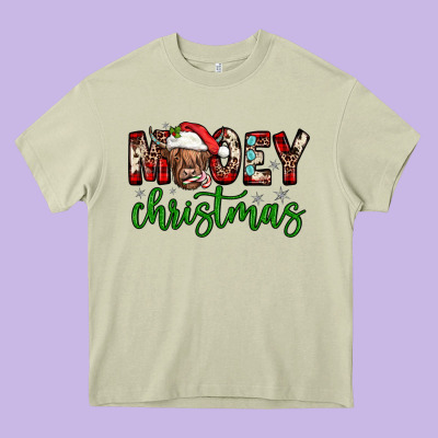Mooey Christmas Heavy Core Tee Designed By Jahusdesignshop