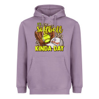 Lavender It's a Softball kinda day leopard Heavyweight Hoodie - HowdyJamesFarm