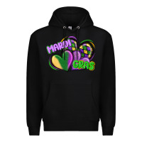 Black mardi gras heart Premium Hoodie - CowGirlArtShop