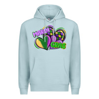 Blue Mist mardi gras heart Premium Hoodie - CowGirlArtShop