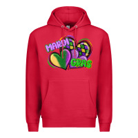 Cardinal mardi gras heart Premium Hoodie - CowGirlArtShop
