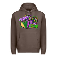 Coffee mardi gras heart Premium Hoodie - CowGirlArtShop