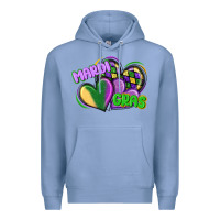 Colony Blue mardi gras heart Premium Hoodie - CowGirlArtShop