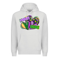 Dove Grey mardi gras heart Premium Hoodie - CowGirlArtShop