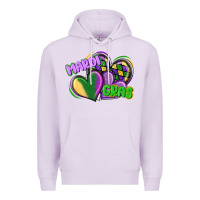Lilac mardi gras heart Premium Hoodie - CowGirlArtShop