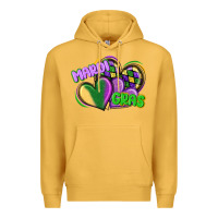 Mustard mardi gras heart Premium Hoodie - CowGirlArtShop