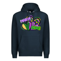 Navy mardi gras heart Premium Hoodie - CowGirlArtShop