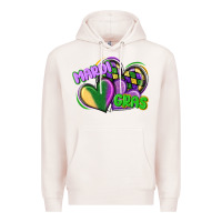 Pale Pink mardi gras heart Premium Hoodie - CowGirlArtShop