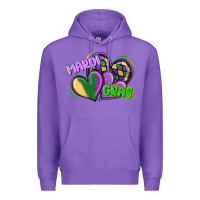 Purple mardi gras heart Premium Hoodie - CowGirlArtShop