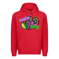Red mardi gras heart Premium Hoodie - CowGirlArtShop