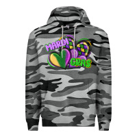 Slate Camo mardi gras heart Premium Hoodie - CowGirlArtShop