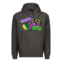 Smoke mardi gras heart Premium Hoodie - CowGirlArtShop