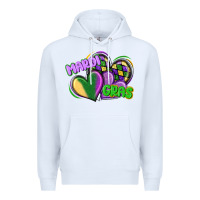 White mardi gras heart Premium Hoodie - CowGirlArtShop