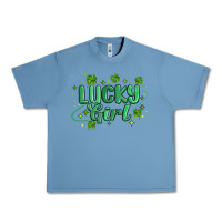 Pebble Blue lucky girl Urban Heavy Tee - MaliasSmallBusiness