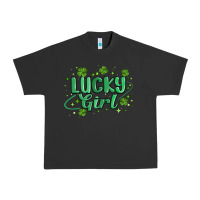 Pigment Black lucky girl Urban Heavy Tee - MaliasSmallBusiness