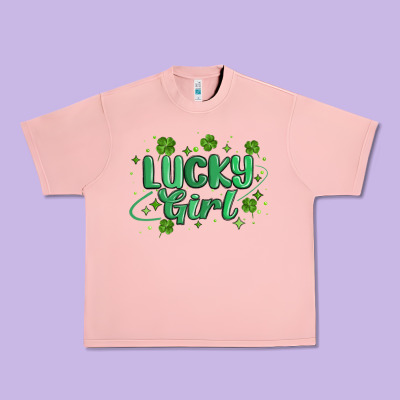 Lucky Girl Urban Heavy Tee Designed By Maliassmallbusiness