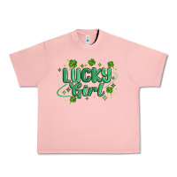 Salmon lucky girl Urban Heavy Tee - MaliasSmallBusiness