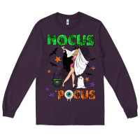 Plum hocus pocus with witch Long Sleeve Tee - NancyCooperArtShop