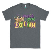 Charcoal Heather mardi gras queen Classic Tee - MaliasSmallBusiness