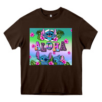 Chocolate Brown aloha stitch Heavy Core Tee - AdoDesignShop