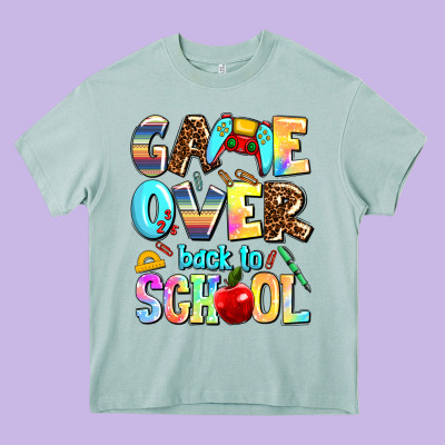 Game Over Back To School Heavy Core Tee Designed By Adodesignshop