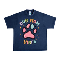 Navy dog mom vibes Urban Heavy Tee - MaliasSmallBusiness