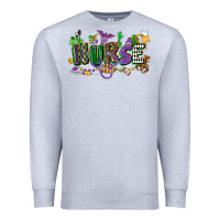Heather Grey nurse mardi gras Premium Sweatshirt - CowGirlArtShop