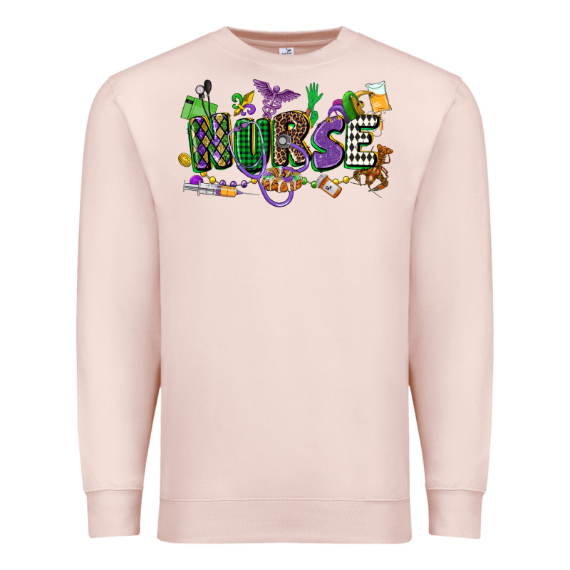 Nurse Mardi Gras Premium Sweatshirt by CowGirlArtShop | Teevron