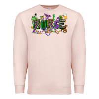 Pale Pink nurse mardi gras Premium Sweatshirt - CowGirlArtShop