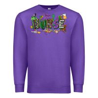 Purple nurse mardi gras Premium Sweatshirt - CowGirlArtShop