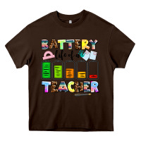 Chocolate Brown battery life of a teacher Heavy Core Tee - AdoDesignShop