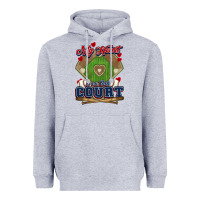 Heather Grey My heart is on that court Baseball Heavyweight Hoodie - HowdyJamesFarm
