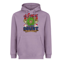 Lavender My heart is on that court Baseball Heavyweight Hoodie - HowdyJamesFarm