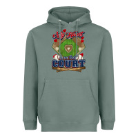 Sage My heart is on that court Baseball Heavyweight Hoodie - HowdyJamesFarm