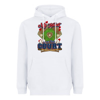 White My heart is on that court Baseball Heavyweight Hoodie - HowdyJamesFarm