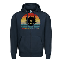 Navy Awesome Since 1974 Zipper Hoodie - Bettercallsaul