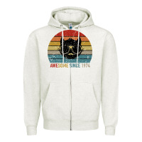 Oatmeal Heather Awesome Since 1974 Zipper Hoodie - Bettercallsaul