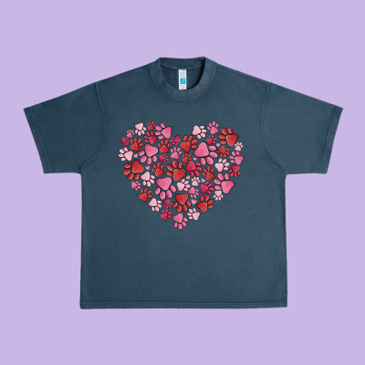 Dog Valentine Urban Heavy Tee Designed By Maliassmallbusiness