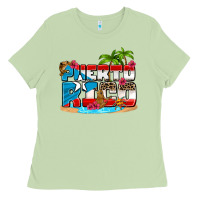Matcha puerto rico and flowers with frog Ladies Tee - AdoDesignShop